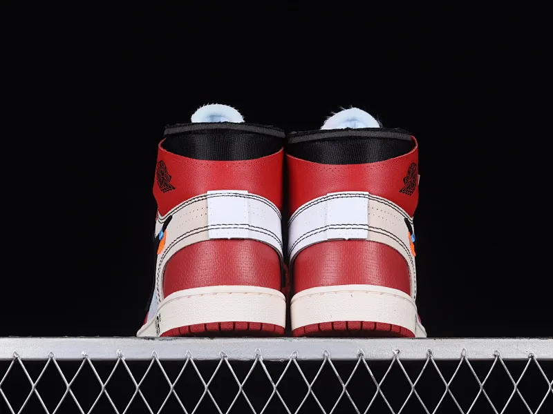 All categories Air Jordan Jordan series basketball shoes Air Jordan 1 High OG version Off White x Air Jordan OW AJ1 Joe 1 joint white and red high-top basketball shoes AA3834-101